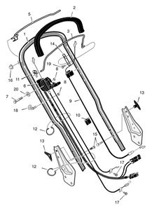 Handle Assembly Diagram and Parts List for 218950X92A 2004 Briggs and Stratton Lawn Mower